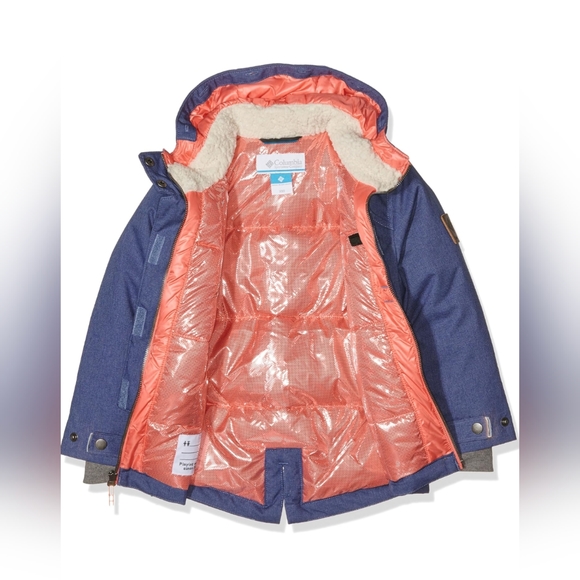 Columbia Boy's Barlow Pass Blue Down Insulated Synthetic Top Jacket XS - Picture 2 of 12